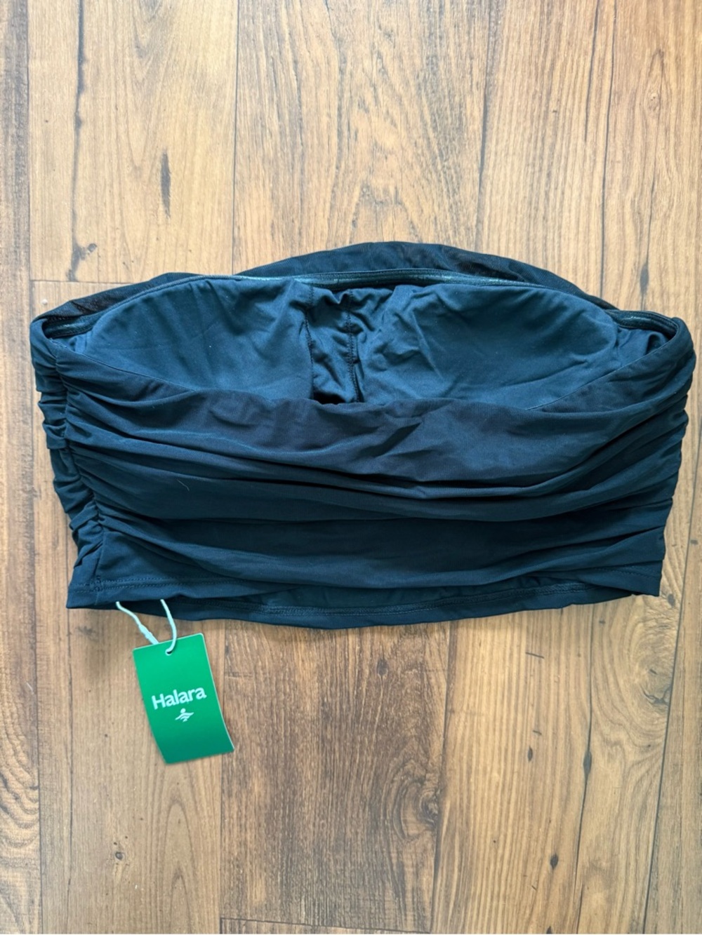 HALARA Black Ruched Strapless Bandeau - Picture 2 of 5